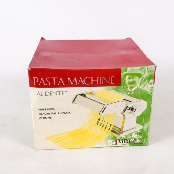 Villaware Al Dente Pasta Maker Spaghetti Machine 7 Levels Thickness Metal Chrome - Picture 13 of 16